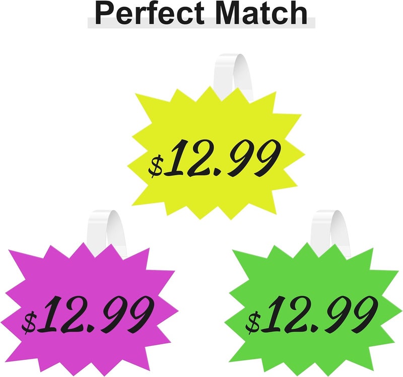 TaShow 120 Pieces Starburst Signs for Retail, 5*6.6 Inch Fluorescent Garage Sale Stickers, Multicolor Sale Signs for Retail Store, Garage Sale Supplies, Yard Sale Stickers with PVC Sticky Transparent Strip - Image 4